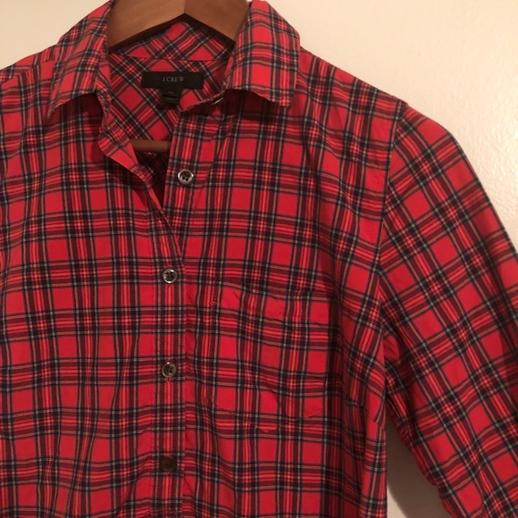 J.Crew red Tartan popover sz 00. - Picture 8 of 8